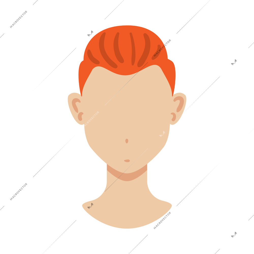 Portrait face creator man constructor composition with isolated image of human head with haircut and empty face vector illustration