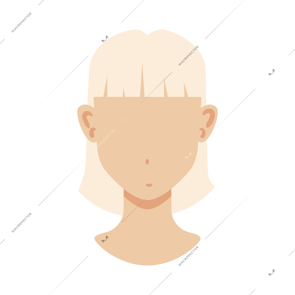 Portrait face creator woman constructor composition with isolated image of human head with haircut and empty face vector illustration