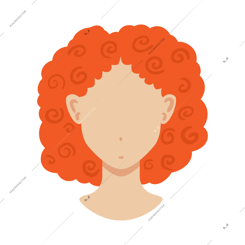 Portrait face creator woman constructor composition with isolated image of human head with haircut and empty face vector illustration