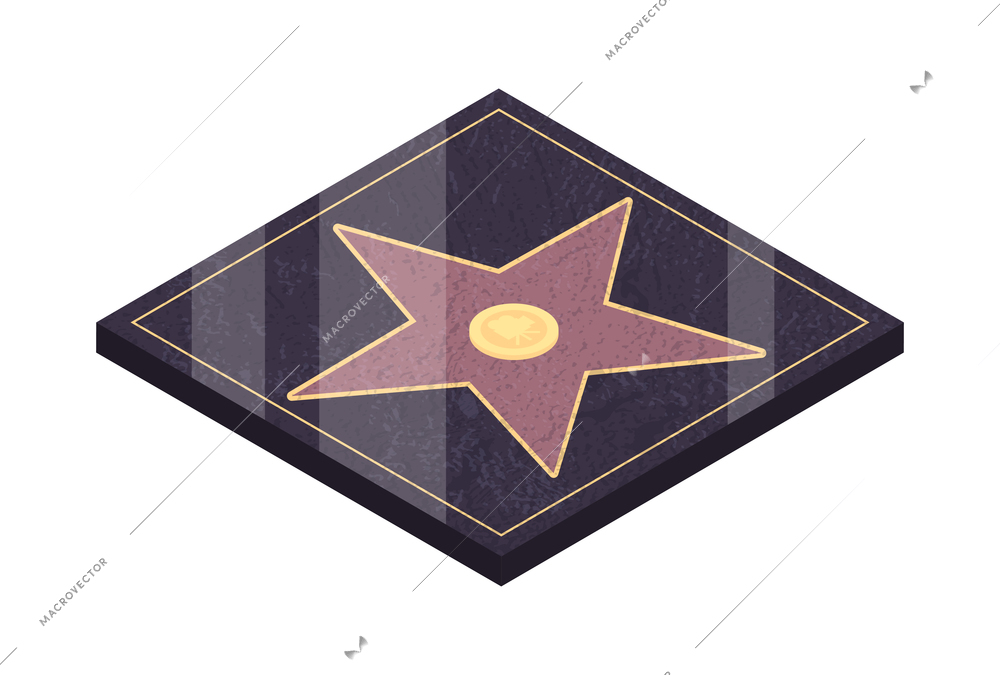 Isometric cinema composition with isolated movie industry icon on blank background vector illustration