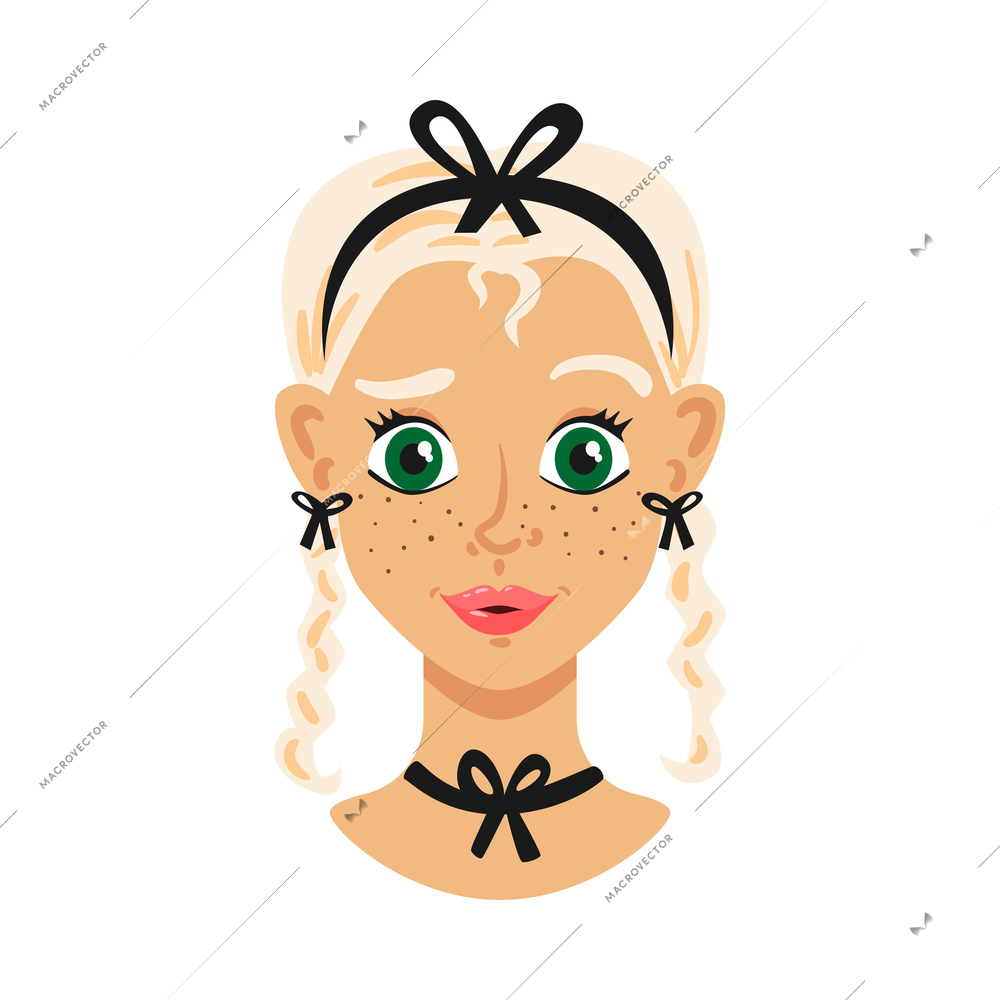 Portrait face creator composition with isolated human characters head on blank background vector illustration