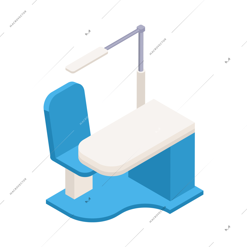 Ophthalmology isometric composition with isolated image of medical appliance vector illustration