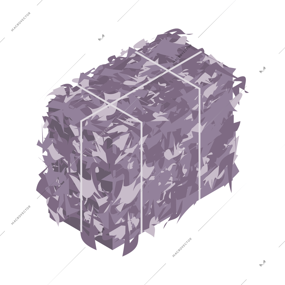 Isometric garbage recycling composition with sorting and pressing recycle infrastructure elements vector illustration