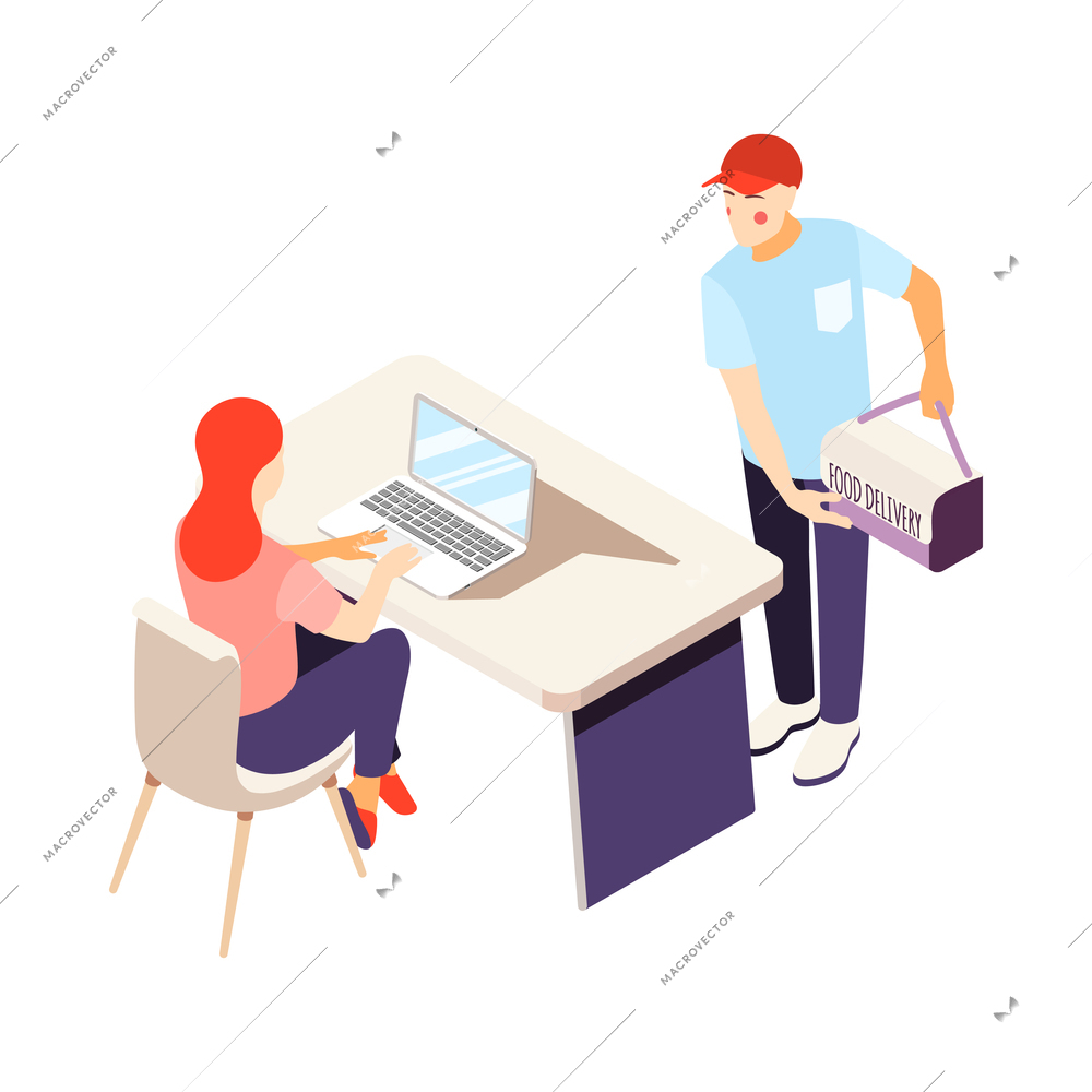 Catering and banquets isometric composition with isolated human characters on blank background vector illustration