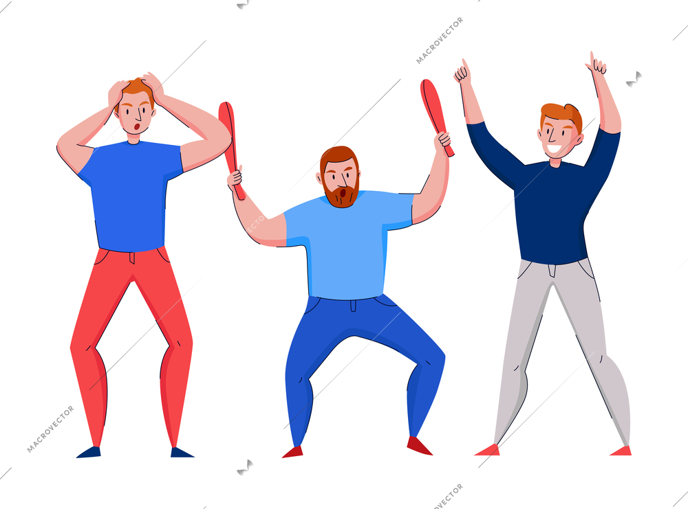 Cyber sport composition with doodle style human characters of team members vector illustration