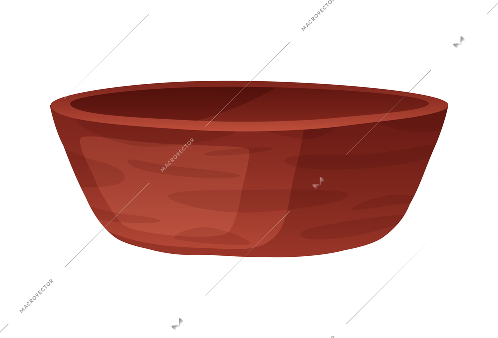 Prehistoric stone age caveman composition with isolated image of ancient dish vector illustration