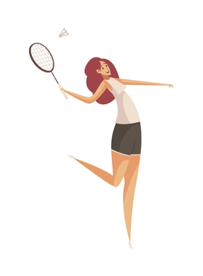 Summer sport composition with isolated doodle style human character of person doing sports on blank background vector illustration