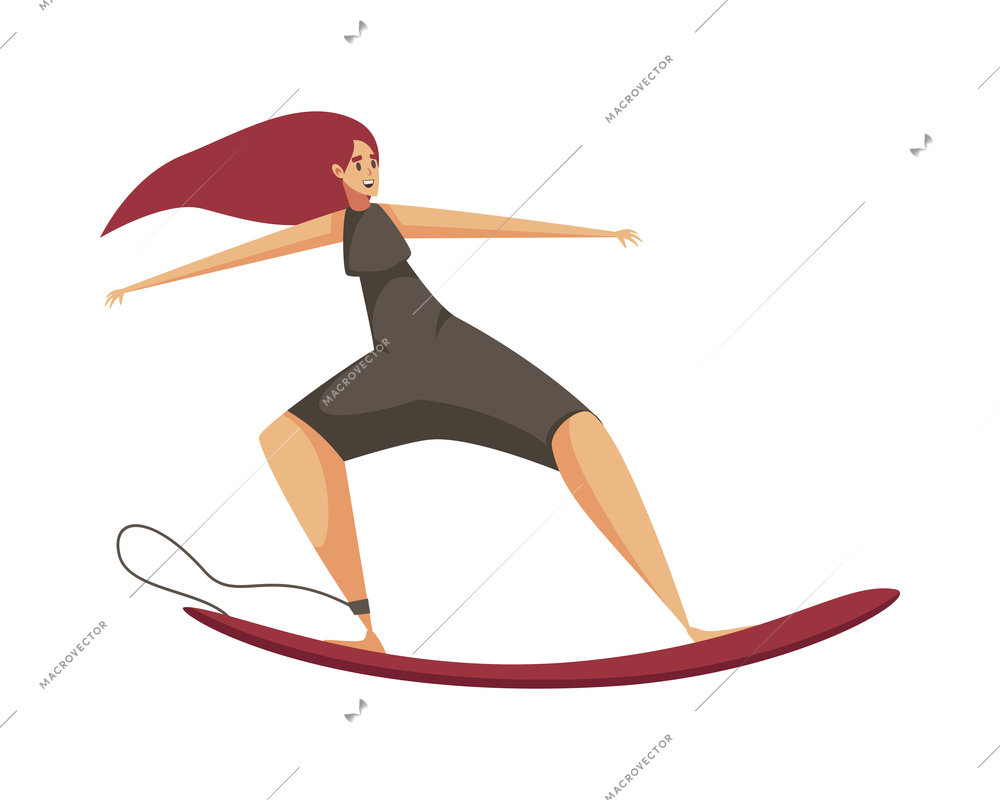 Summer sport composition with isolated doodle style human character of person doing sports on blank background vector illustration