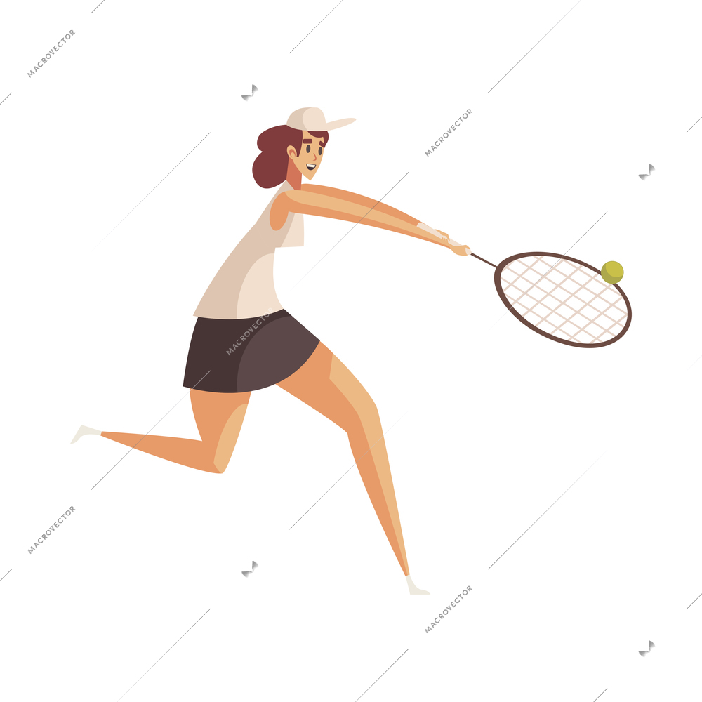 Summer sport composition with isolated doodle style human character of person doing sports on blank background vector illustration