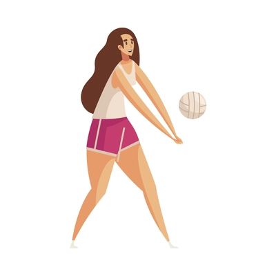 Summer sport composition with isolated doodle style human character of person doing sports on blank background vector illustration