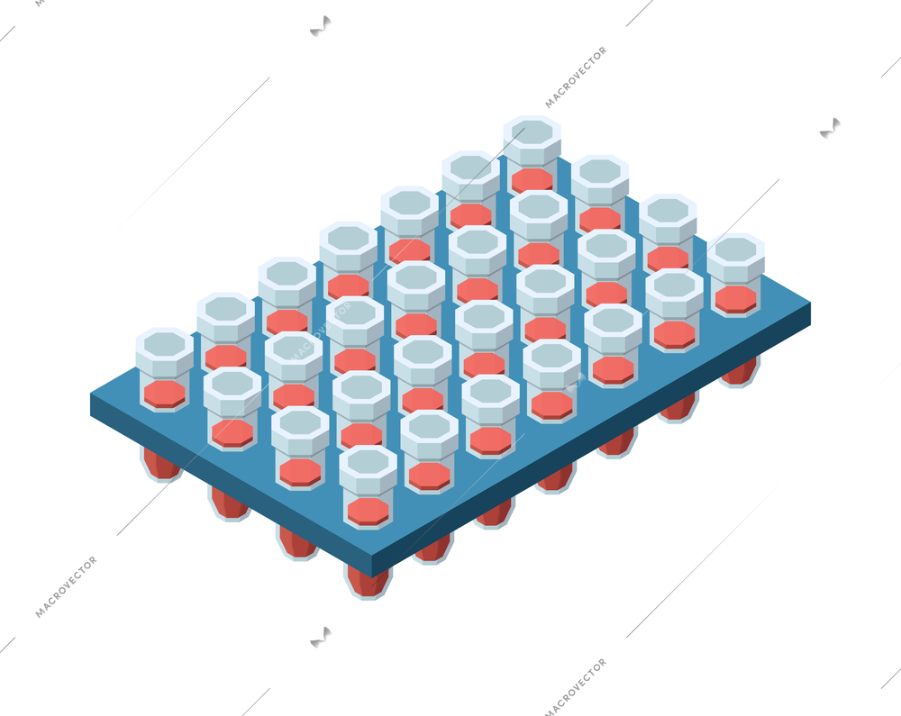 Genetics isometric composition with isolated science image on blank background vector illustration