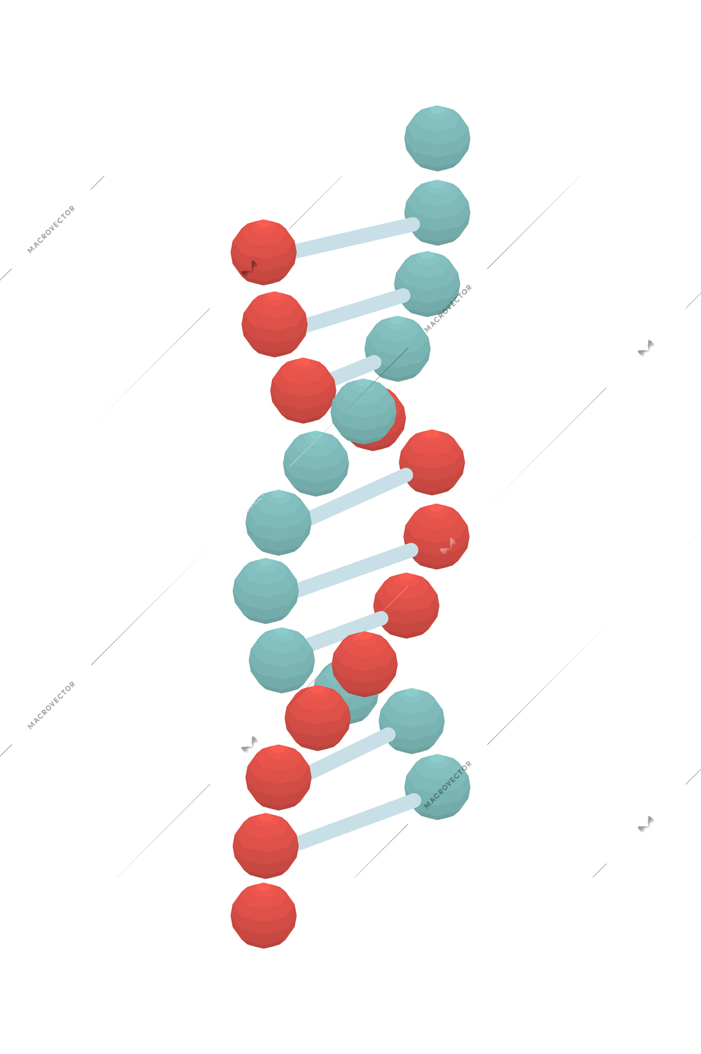 Genetics isometric composition with isolated science image on blank background vector illustration