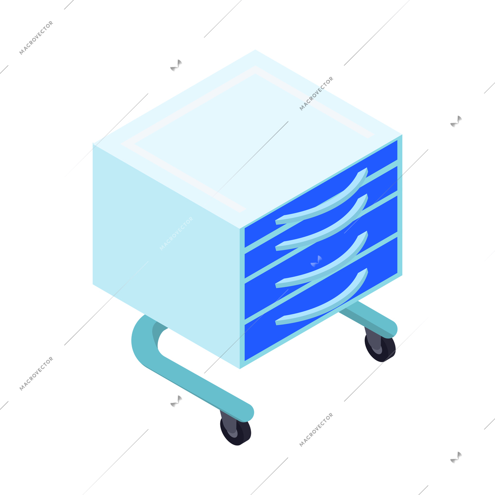 Isometric dentist composition with isolated tooth care and medical apparatus vector illustration