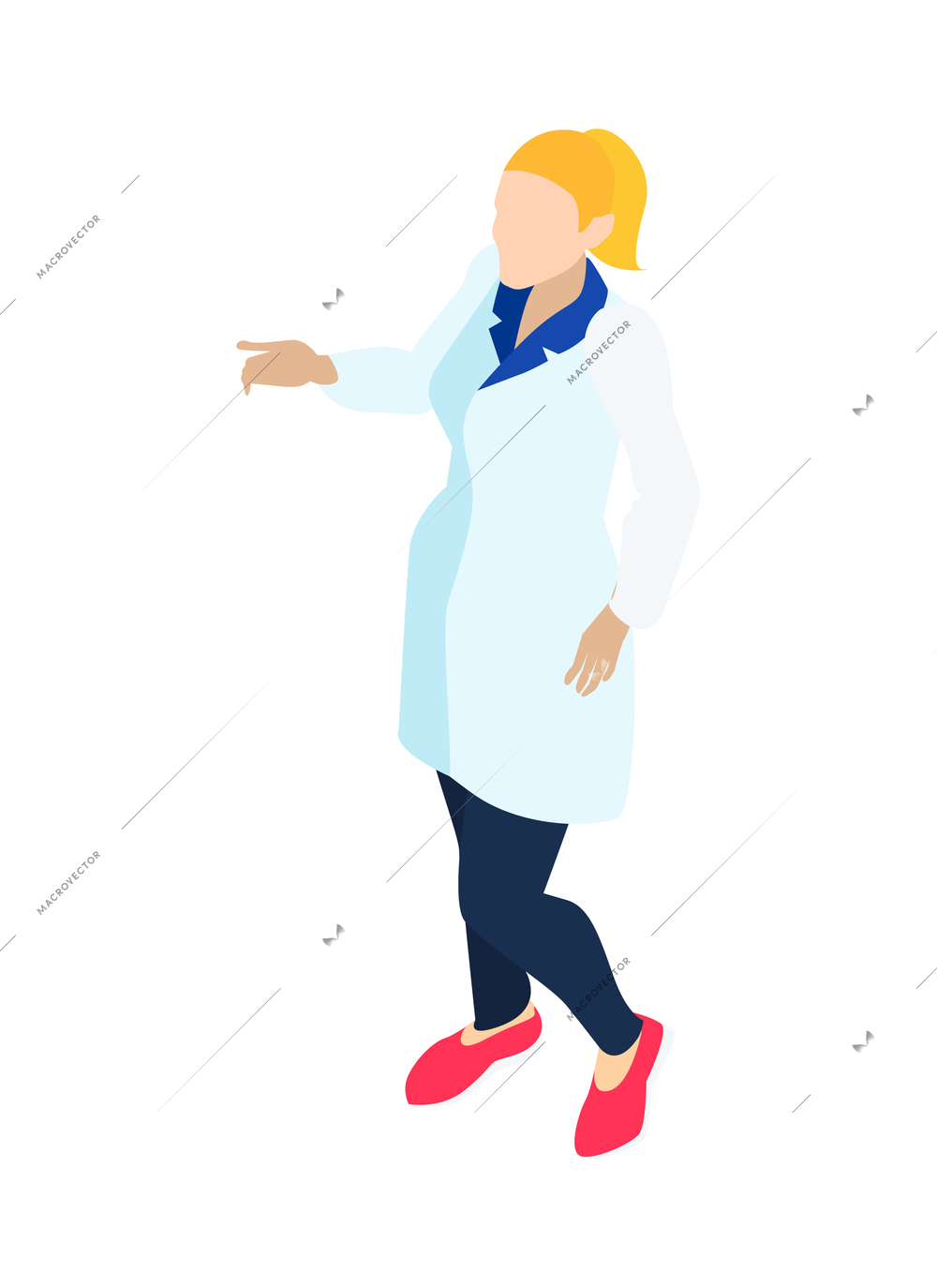 Isometric dentist composition with isolated tooth care human character vector illustration