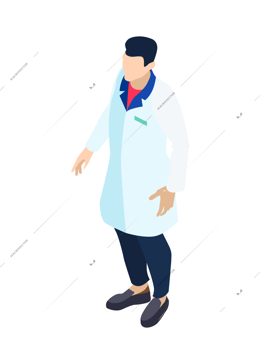 Isometric dentist composition with isolated tooth care human character vector illustration