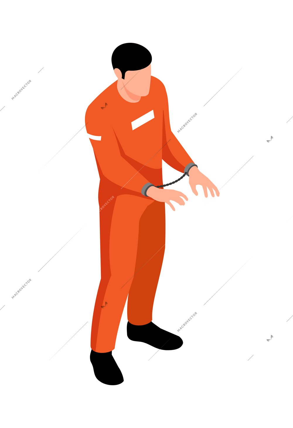 Isometric criminal composition with isolated human character on blank background vector illustration