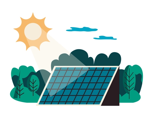 Natural environmental land resources composition with flat landscape on blank background vector illustration