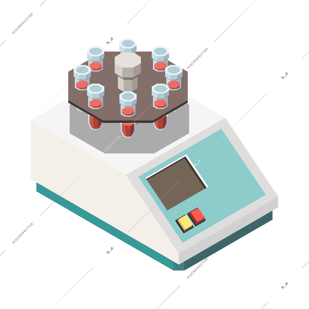 Genetics isometric composition with isolated science image on blank background vector illustration