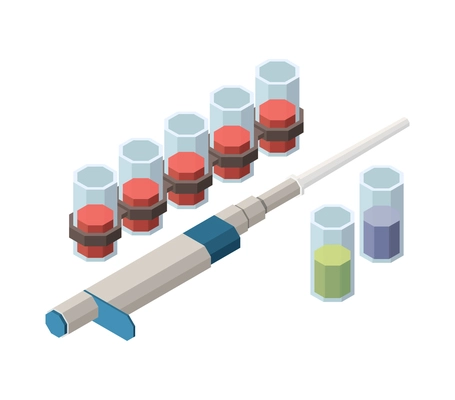 Genetics isometric composition with isolated science image on blank background vector illustration