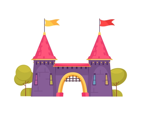 Amusement park circus composition with isolated image of fairground facility on blank blackground vector illustration