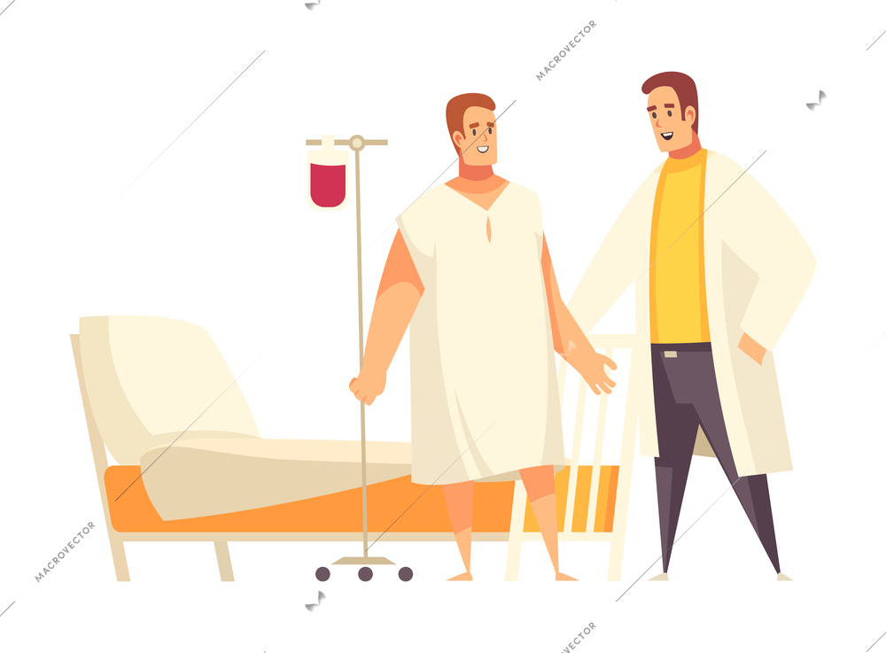 Medical composition with characters of doctors at work with equipment and patients on blank background vector illustration