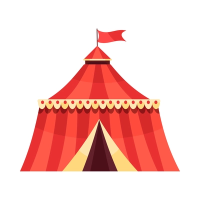 Amusement park circus composition with isolated image of fairground facility on blank blackground vector illustration