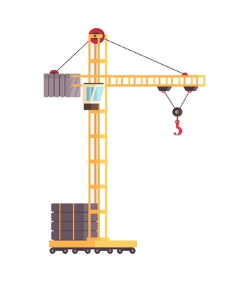 Construction flat composition with builders equipment on blank background vector illustration