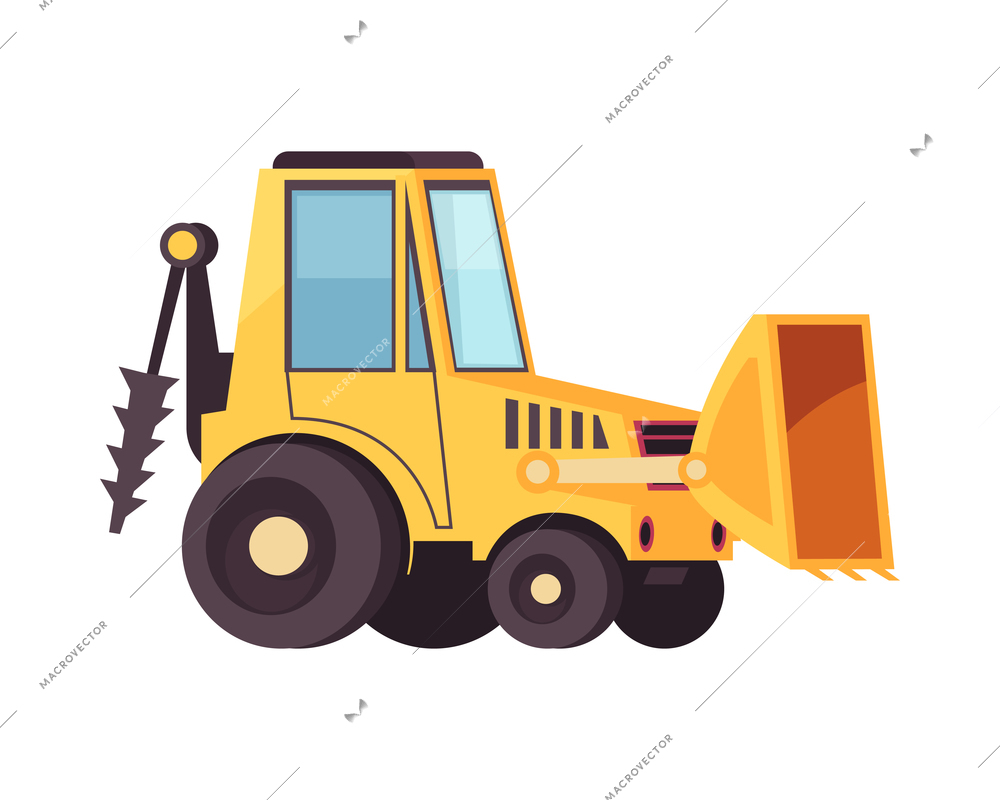 Construction flat composition with builders equipment on blank background vector illustration