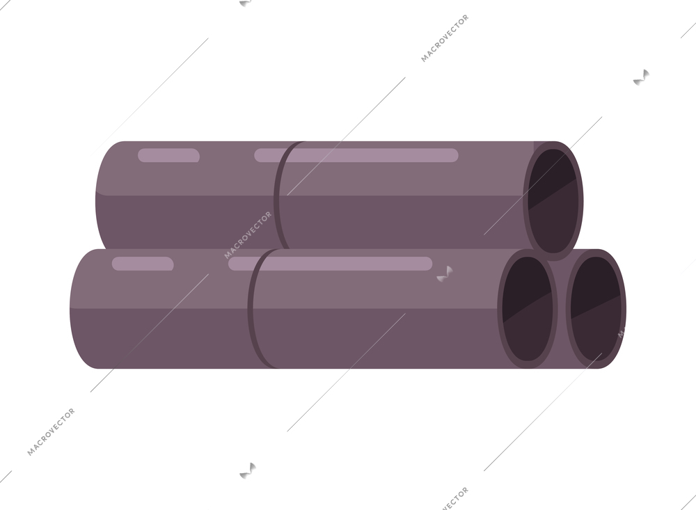 Construction flat composition with builders equipment on blank background vector illustration