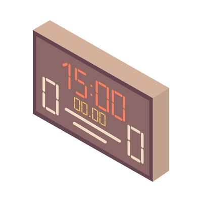 Electronic scoreboard for stadium isometric icon on white background 3d vector illustration
