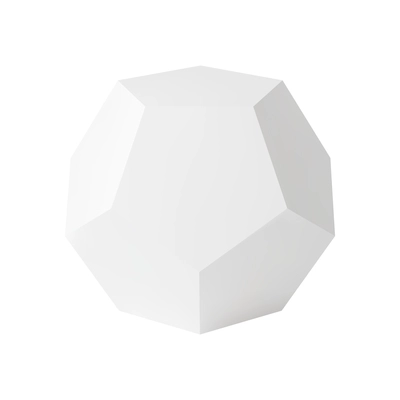 Realistic dodecahedron blank shape on white background 3d vector illustration