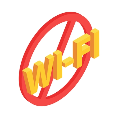 Blocking internet sites from wifi network isometric icon on white background 3d vector illustration