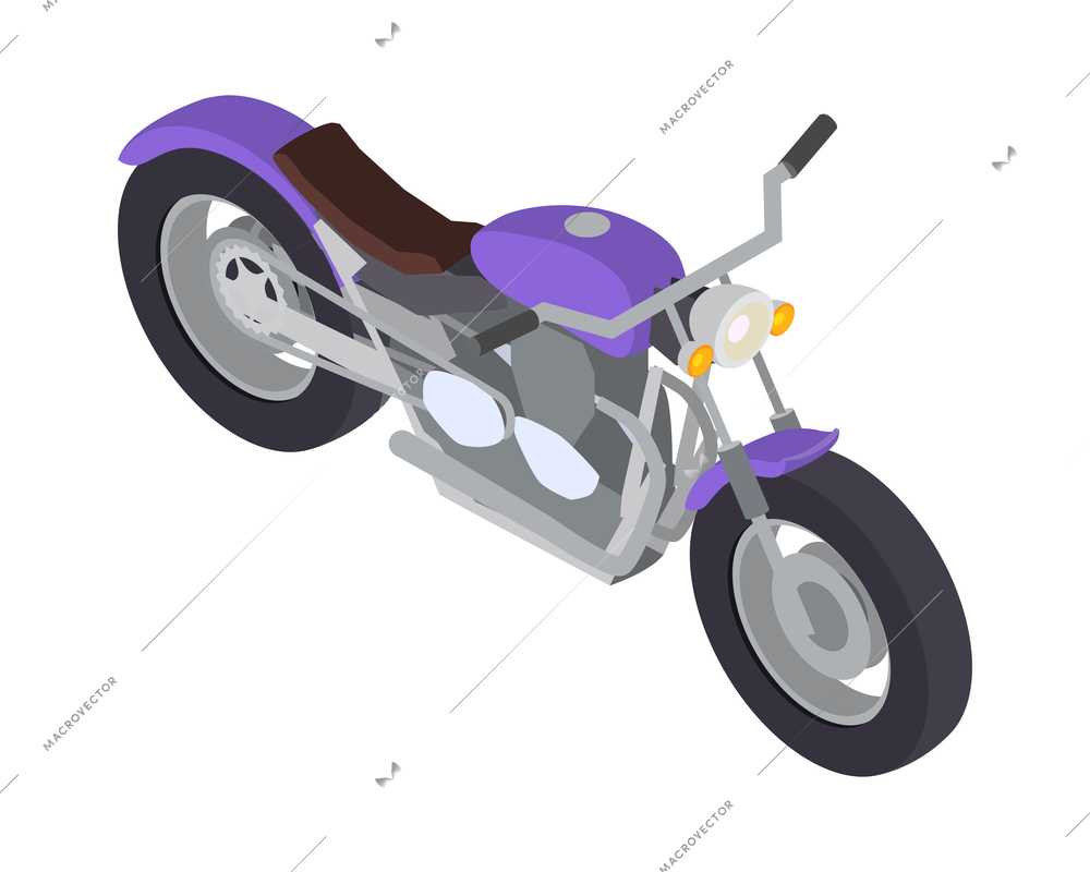 Color motorbike icon in isometric style 3d vector illustration