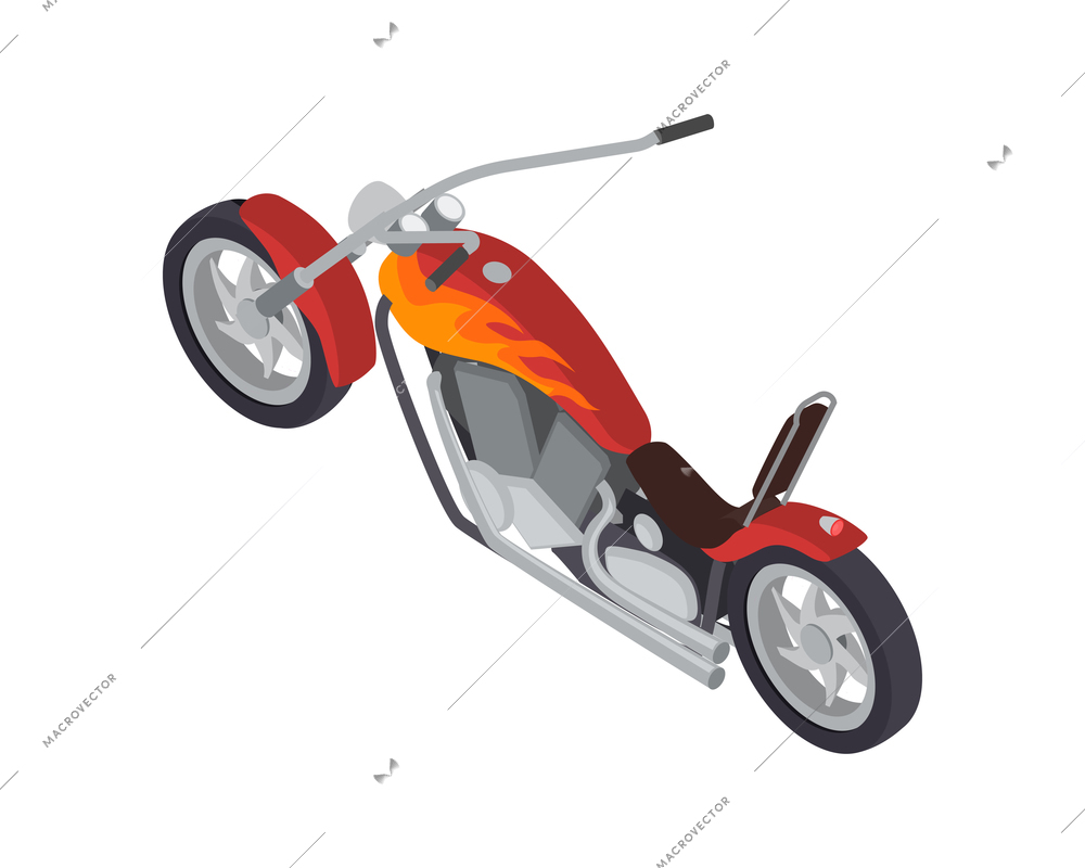 Modern isometric motorbike on white background 3d vector illustration