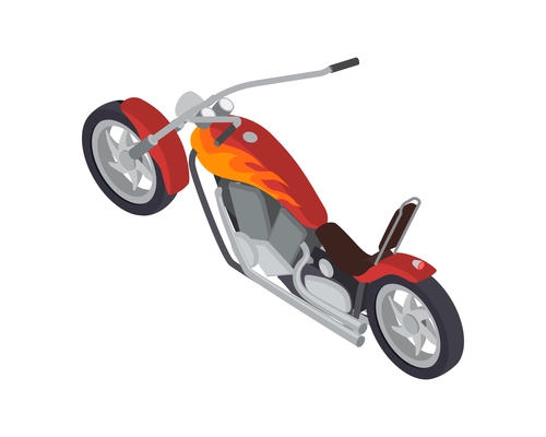 Modern isometric motorbike on white background 3d vector illustration