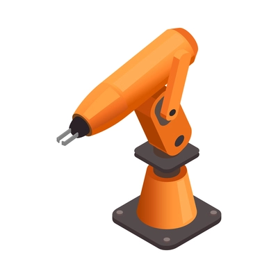 Smart industry isometric icon with wireless industrial robotic arm 3d vector illustration