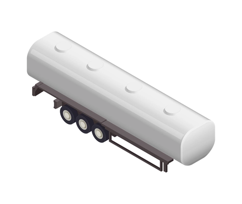 Isometric tank semitrailer on white background 3d vector illustration