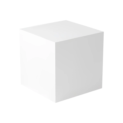 Realistic blank cube basic 3d shape on white background vector illustration