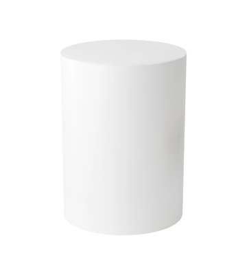 Realistic white cylinder basic 3d shape on blank background vector illustration