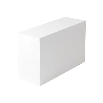 Realistic white cuboid on blank background 3d vector illustration