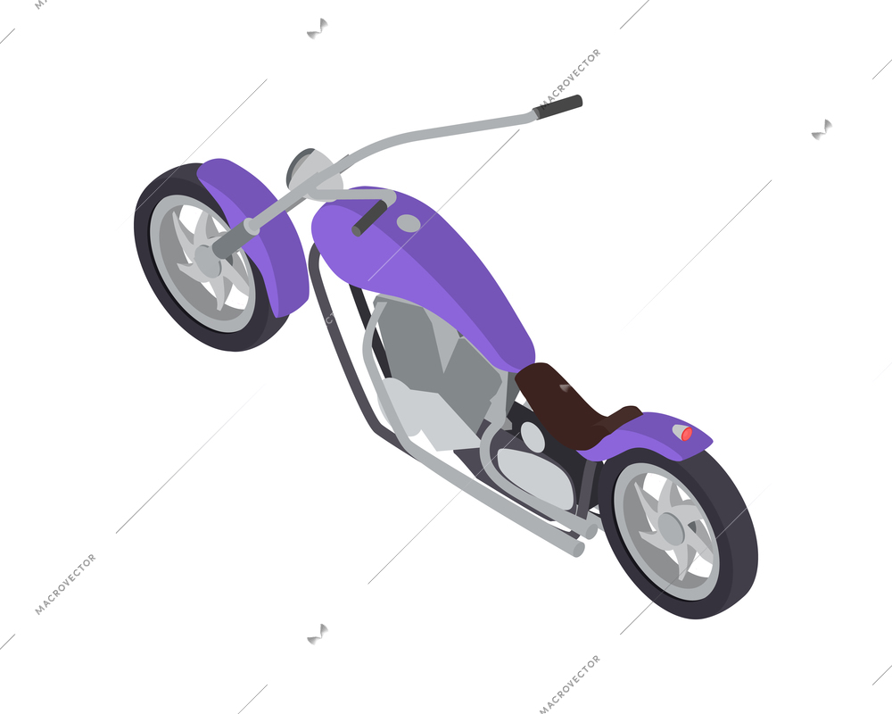 Isometric color motorcycle icon on white background vector illustration