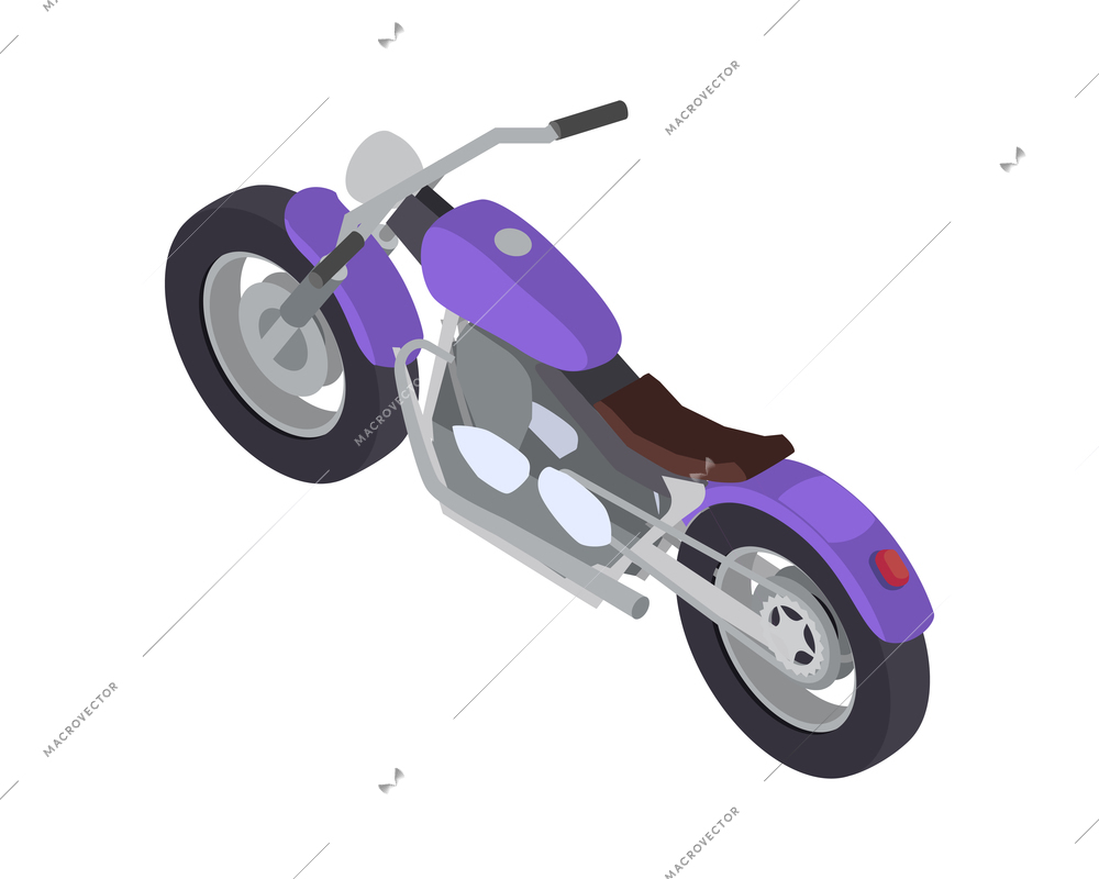 Motorbike isometric icon on white background 3d vector illustration