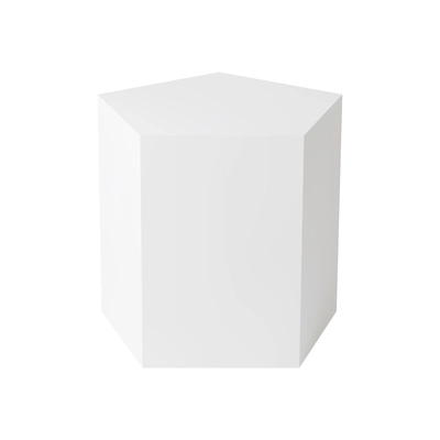 Realistic white pentagonal prism geometric figure 3d vector illustration