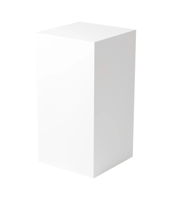 Realistic vertical 3d cuboid shape on white background vector illustration