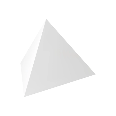 White tetrahedron realistic basic shape 3d vector illustration