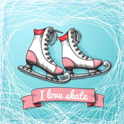 Love skate card design theme vector illustration