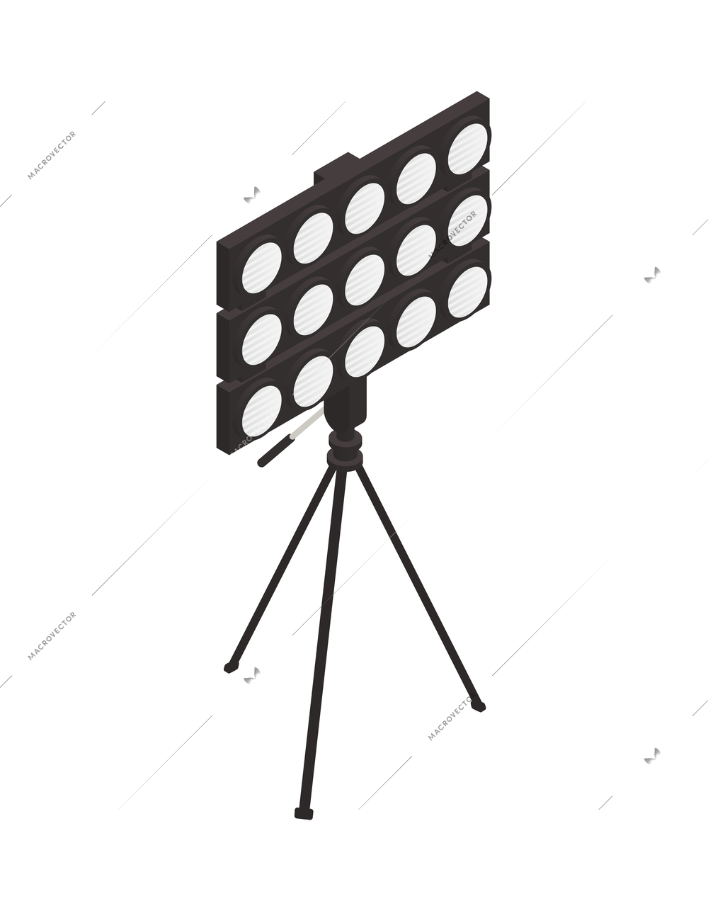 Spotlight on tripod studio equipment isometric icon 3d vector illustration