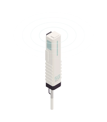 Modern internet 5g communication technology antenna isometric icon 3d vector illustration
