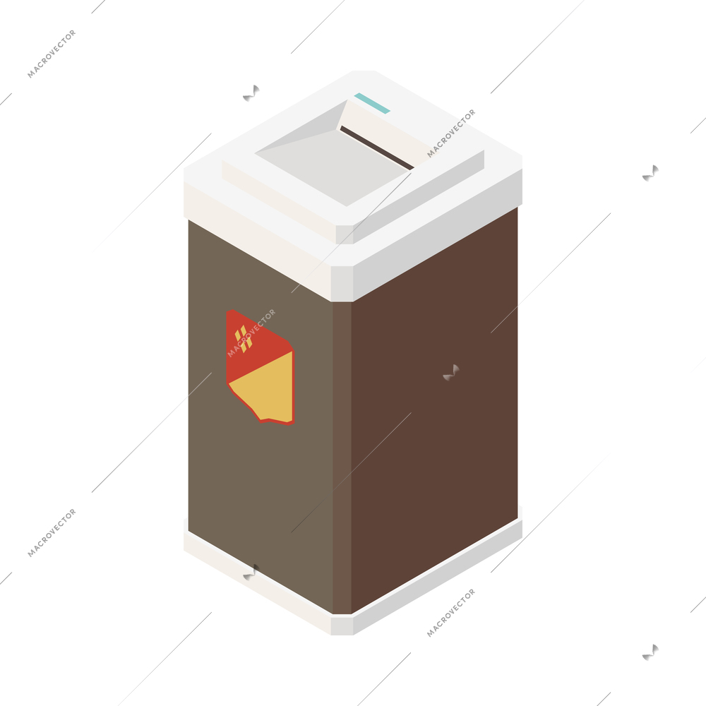 Isometric icon of election box on white background vector illustration