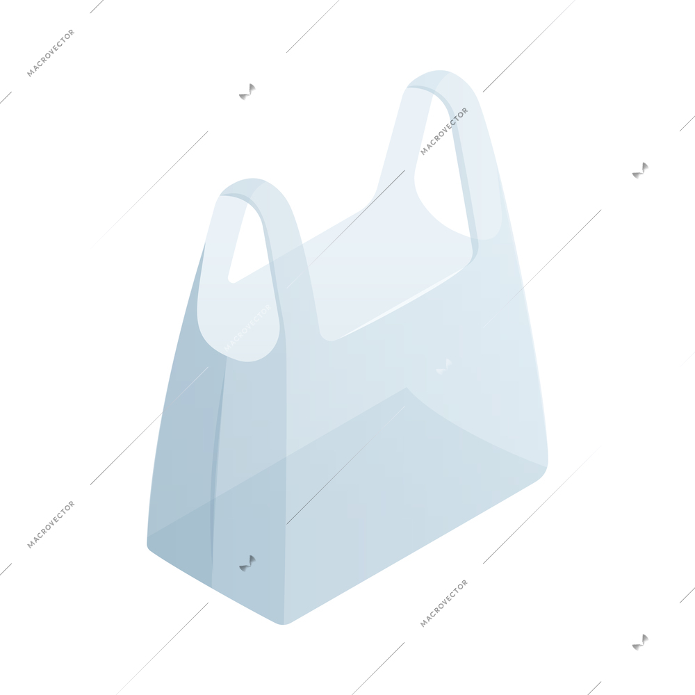 Empty plastic bag isometric icon 3d vector illustration